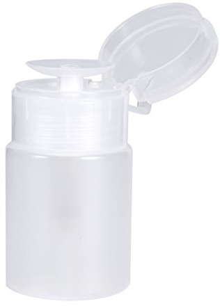 60 ML Pump Dispenser Bottle, Nail Polish Remover Cleanser Dispenser Nail Art Tool, 2 Colors Plastic Liquid Container with Flip Top Cap, Empty Travel Containers for Cosmetic Lotion Face Toner(White)