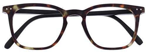 OPULIZE Bex Lesebrille Groß Quadrat Cool Designer Rahmen Federscharniere Kratzfest Mattbraun Schildpatt Herren Damen R64-2 +1.50