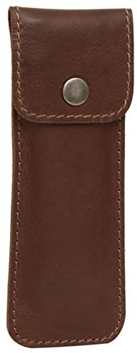Gusti Stiftemappe Leder - Ambrose Stifteetui Federmappe Federtasche Vintage klein Braun Leder