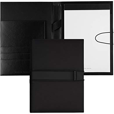 Hugo Boss A5 Schreibmappe Outline White Schwarz Nylon Maße: 245 x 209 x 37 mm, HDM002A