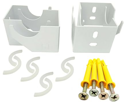 Staffe da parete per radiatore - Staffa per radiatore a colonna verticale di design a doppio braccio x 4 - (A) 62 mm x (B) 55 mm x (C) 34,5 mm - Adatto per radiatori bianchi