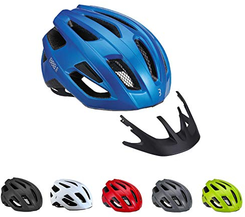 BBB Cycling Unisex-Adult Fahrradhelm Kite Damen und Herren | Abnehmbaren Visier | MTB und Rennrad | BHE-29B, Glänzend Blau, M (53-58 cm)