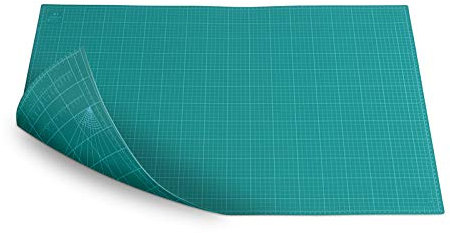 Schneidematte A1 Schnittfest Bastelunterlage Schneidermatte Beidseitig Nutzbar mit Raster 5-lagiges selbstheilende schneidematte Schneidunterlage für Zwecke Schreiben Malen Schnitzen 60 x 90 cm