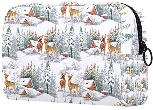 Frauen Make-up Tasche Mädchen Kosmetiktaschen Toilettenartikel Organizer Tasche mit Reißverschluss Winter Fawn