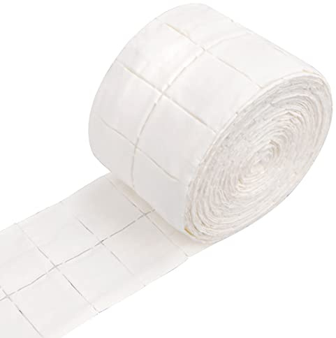 1 Rollen à 500 Stück Zelletten Cellulose Pads, Nagel Pads, Zelletten Pads, Zelletten 100% Fusselfreie Nageltücher Tücher, Fusselfreie Wischtücher Gel Remover Pads für Reinigen von Nagellack Verwendet