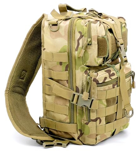 Alephnull Taktische Brusttasche Molle Wandern Daypack Sling Tasche Crossbody-Umhängetasche für Outdoor-Reisen, Radfahren, Camping (CP)
