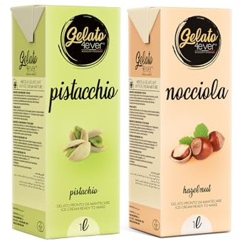 Gelato 4ever - Preparato per Gelato Pronto da Mantecare, Double Pack, Facile da Preparare, Compatibile con Tutte le Macchine per Gelati Come Ninja Creami, Magimix, HKoenig, 1L per Brick, Made in Italy