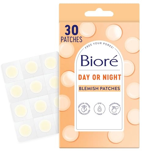 Bioré Cover & Conquer Blemish Patch - Medical Ultra Thin Hydrocolloid Pimple Patches for Covering Tits and Blemishes, Pack of 30