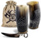 VIKING CRAFT Lot de 2 gobelets viking en corne à boire - Environ 350 ml + décapsuleur - Idéal pour les vikings, comme décoration viking, cadeau viking pour hommes et femmes, article de fan de Viking
