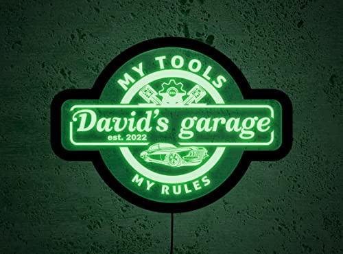 souleather Personalisiertes Bar-Neonschild, individuelles Bar-Neonschild, Hausbar-Neonlicht, Bar-LED-Schild, Bar-Lichtschild, Neonschild für Business, Hausbar, Neonschild (Garage 3)