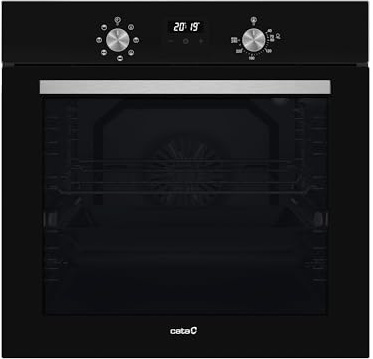 Cata Horno Multifunción Digital MDS 8007 BK con 7 Funciones. Diplay Digital. Capacidad 80 L. Puerta Panorámica Full Glass. Iluminación Interior. Acabado en Cristal Negro