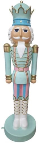Casa Padrino Luxus Deko Skulptur Nussknacker König Mintgrün/Mehrfarbig H. 200 cm - Lebensgroße Weihnachts Deko Figur - XXL Deko Skulptur - XXL Deko Figur - XXL Weihnachts Skulptur