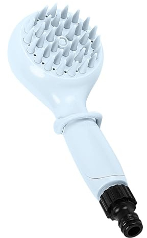 Dog Shower Attachment, Dog Bath Brush Sprayer with Soft Brush & Adapters 1/2 Thread Handheld Shower Head for Pet Washing Scrubbing Massaging Grooming