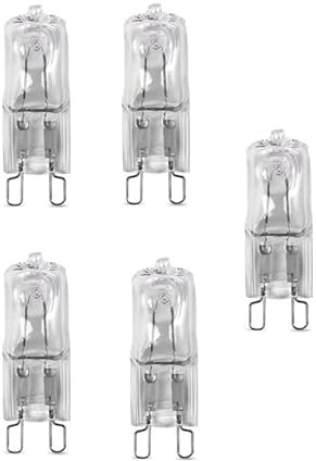 JZLBBC 5Pcs 40W G9 Halogen Bulbs 20W 60W 220V Dimmable Warm White Clear Capsule Halogen Lamps G9 Halogen Light Bulb,60W