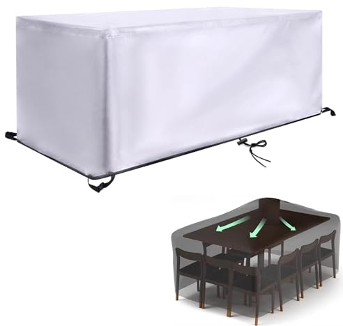 HYFBH Gartenmöbel Abdeckung, Abdeckplane für Gartenmöbel Wasserdicht, Winddicht, UV-Beständiges Möbelabdeckung 160x90x75cm Oxford Geweb Schutzhülle Abdeckhaube für Gartentisch