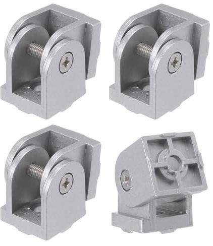 QUARKZMAN 4Stk Druckgegossen Aluminum Drehpunkt Gelenk 180°Einstellbar Flexibel Drehpunkt Gelenk Steckverbindung für 3030 Serie Aluminum Extrusionsprofil Blende 8mm Silber Ton