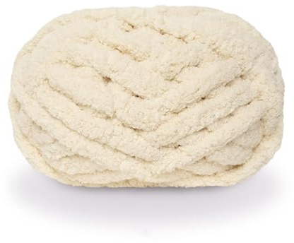 Dicke Wolle, Diameter 2cm Chunky Wool, Grob Gestrickte Kuscheldecke, Roving Garn Zum Handstricken Häkeln, Grobstrick Weiches Wollgarn Haustier Bett Sofa (Beige)