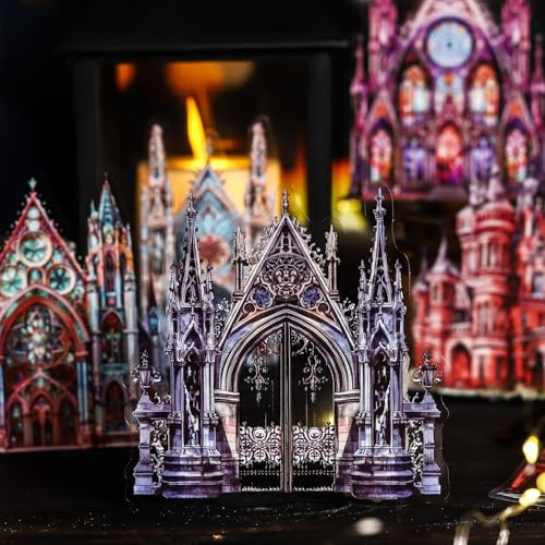 Arpaper Scrapbook Zubehör Set 60Pcs Vintage Castle Scrapbook Stickers Dekorative Asthetische Stickers Junk Journal Aufkleber für DIY Album Note(antikes Schloss)