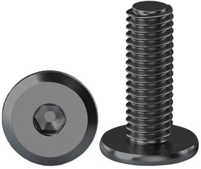 Drenky Piatta M8, Testa Viti Nere Semicircolari Acciaio Inox A2 V2A M8 x 20 mm Viti di Connessione per Mobili