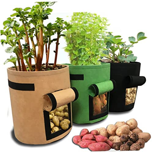 SUPVOX Lot De 3 Sachets De Plantation De Pommes De Terre pour La Culture De Patates Douces en Tissu Non Tissé Noir