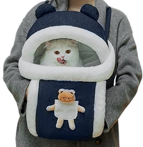 Katzen-Reisetragetasche – warme und weiche Haustier-Tragetasche mit Öffnung Oben | Katzenrucksack für Reisen, Bequeme und leichte Tragetasche für Katzen, perfekt für den Transport von Haustier