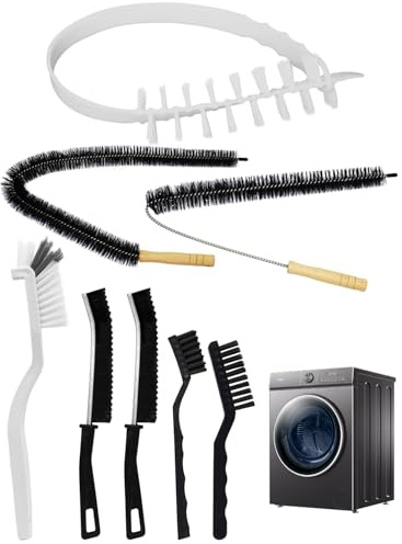 JUNTIANZE Lot de 8 kits de brosses de nettoyage pour machine à laver, accessoires de nettoyage à chargement frontal, pour espaces restreints et joints en caoutchouc pour machine à laver