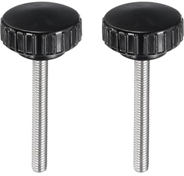 QUARKZMAN 2 Stück Rändelschraube mit Gewinde M6 x 55mm Edelstahl 304 | Rundkopfschraube Rundgriffschraube Klemmknöpfe 30mm Handknöpfe, Daumenschrauben Spannschraube, Für Industrie Maschine