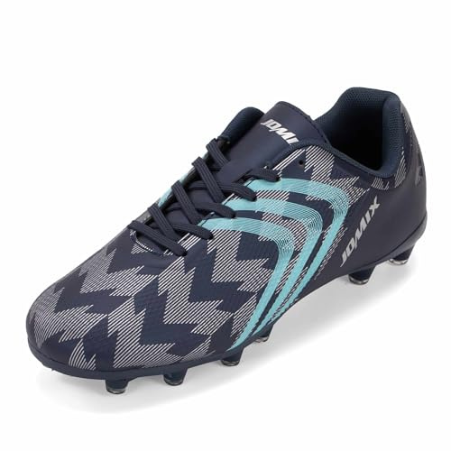 JOMIX Scarpe da Calcetto Calcio Uomo FG – Leggere, Antiscivolo e Resistenti con Tomaia Sintetica MOS250439 (Navy, 42)