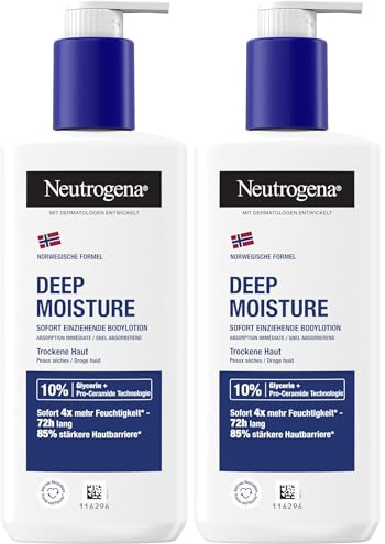 Neutrogena Deep Moisture Bodylotion FÜR TROCKENE HAUT 250ml (Packung mit 2)