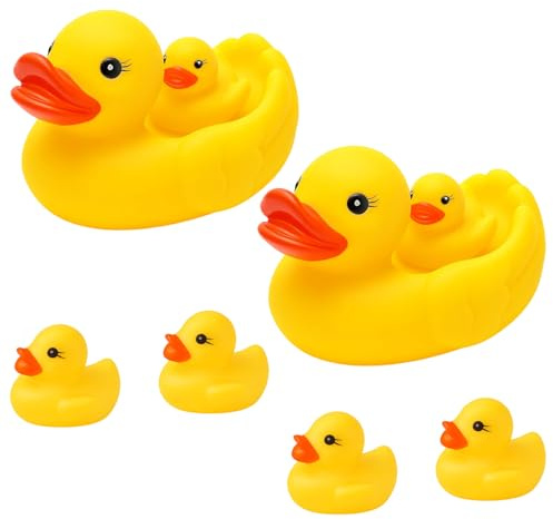8Pcs Rubber Duck Family Set, Rubbers Ducks Bath Toys Set, Floating Baby Bath Toys for Toddlers, Fun Sensory Play Ducks for Bathtub, Pool or Beach, Safe and Soft Rubber Ducks for Babies 6+ Months