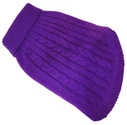DOITOOL Winterpullover für Hunde aus Acrylfasern Bequem und Wiederverwendbar Haustierpullover für Welpen in Violett mit Einfachem Stylischem Design für Kalte Jahreszeiten