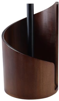 Gutol Taschentuchspender Aus Holz Für Die Arbeitsplatte Mit Rundem Holzsockel Und Eisenhalterung. Müheloses Abreißen Mit Einer Hand, Geeignet Für Jumbo- Und Megarollen (Braun).