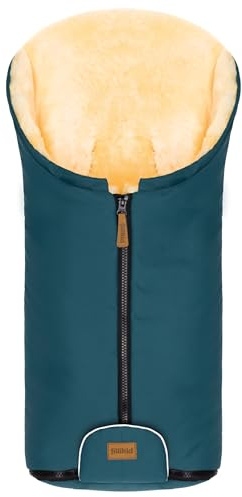 Fillikid Fußsack Pamir, Set Windel Blaubär | Kinder Lammfellfußsack für Babyschale, Kinderwagen & Buggy | warmer Fußsack mit echtem Lammfell | Neugeborene