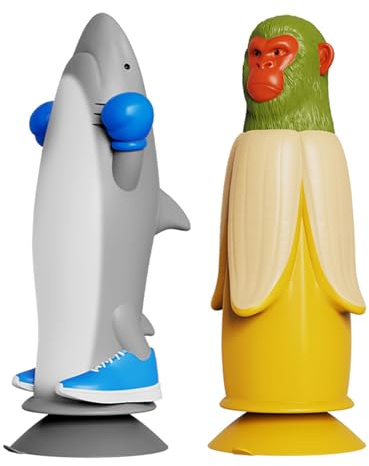 KOBONA Juego de Flip con Monito Banana vs Tiburón: Italian Brainrot Figurine Doll Juego de desafío de volteo | Noche de Juegos en Familia