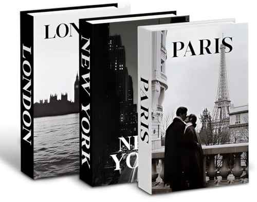3 Stück Deko Bücher Set, Faltbare Coffee Table Book, Fake Bücher | Deko für Bücherregal, Kreativer Stockholm Style Room Decor, Zimmer Deko Aesthetic für Couchtisch Book Büro Coffee Table