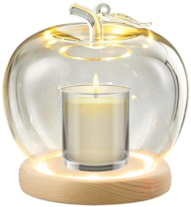 Glass Dome - Fruit Shape Glowing Ring Display, Preserved Flower Glass Cover, Choche Dome, Domes With Base | For Collectors Home Office Apartment Shop Wedding Jewelry Collectibles Figures Dolls Crafts