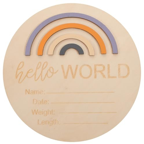 YOSADIER Wooden Milestone Cards for Newborns and Writeable Surface, for Recording Memorable Moments, for Shower and Gender Reveal Decorations