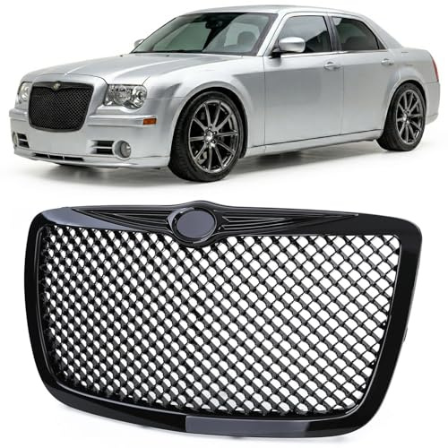 Sport Kühlergrill Wabendesign Schwarz Glanz für Chrysler 300C Limo Touring 04-11