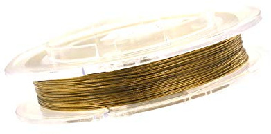 Creative-Beads - Alambre de acero inoxidable (0,4 mm, recubierto de nailon, 7 hilos, 100 m) 0,4mm oro 04