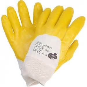 120 Paar NITRAS 03400 Nitrilhandschuhe gelb mit Strickbund Arbeitshandschuhe Gr.: 10