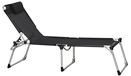 Siena Garden Liege Sole, 214x70x45cm, Gestell: Aluminium, in silber, Fläche: Textilbezug in schwarz, in schwarz