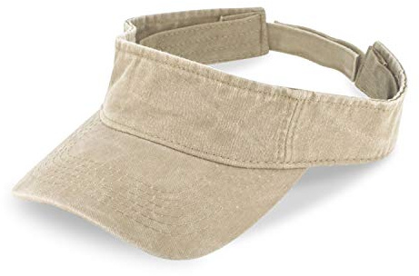 fiebig Juno Visor mit Klettverschuss | One Size Sommercap in vielen Farben aus 100% Baumwolle | Unisex Sommerkappe mit verstellbarem Innenband