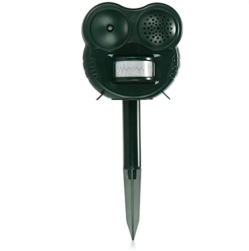 COM-FOUR® LED-Tiervertreiber - Haus- & Wildtierabwehr mit Bewegungsmelder, Ultraschall und LED-Blitzlicht - Abwehrgerät, Katzenschreck (1 Stück - Tierverjager - grün)