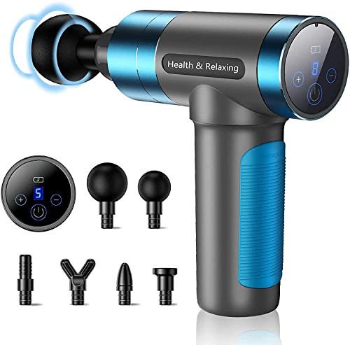 GEEGVV Massage Gun, Deep Tissue Massager, Percussion & Compression Therapy, Modern Design, Battery Powered, Pain & Muscle Soreness Relief, For Legs, Arms, Back, Neck