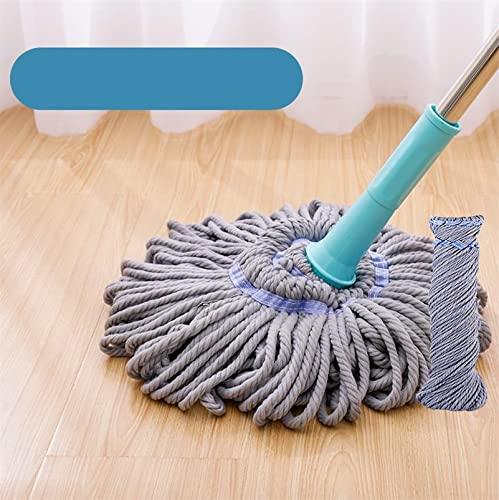 Trapeador SPIN FRUEBLE for Las Herramientas DE Limpieza DE Piso DE Lavado Redondo Cocina Cocina PRESION Apagado AZULEJO DE Polvo Hombre Mano Libre (Color : 1 Rod and 2 Pads)