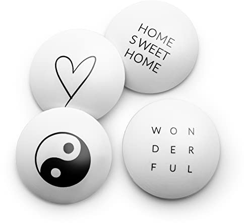 Türstopper Wand | 4 Stück selbstklebend mit Motiv | Größe: 50mm | 3M Türpuffer & Door Bumper als perfekter Schutz | Für Türen, Schränke, Türklinken | Happy Home Wandpuffer