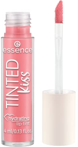 essence TINTED kiss hydrating lip tint, Lippenstift, Nr. 01, Pink, feuchtigkeitsspendend, langanhaltend, Expressergebnis, natürlich, vegan, ohne Parfüm, ölfrei, ohne Alkohol, 1er Pack (4ml)