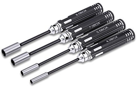 Cacciavite a Dado Esagonale da 4 Mm 22 × 10 × 3 Set di Giradadi a Esagono Incassato da 4 Pezzi 4,0 Mm, 5,5 Mm, 7,0 Mm, 8,0 Mm per Aeroplani Modello Rc