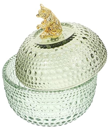 HOOTNEE Bocal Verre avec Couvercle pour Bijoux Récipient De Rangement Verre pour Petits Objets Boîte à Bijoux