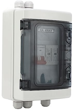 Caja Combinadora de CC Fotovoltaica de 500 V con Interruptor de Protección contra Sobretensión, Caja de Distribución Impermeable IP65, Fácil Instalación para Exteriores HA (32A)